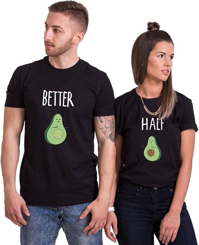 Better Half Avocado Matching Couple Shirts – Funny His and Hers T-Shirt Set