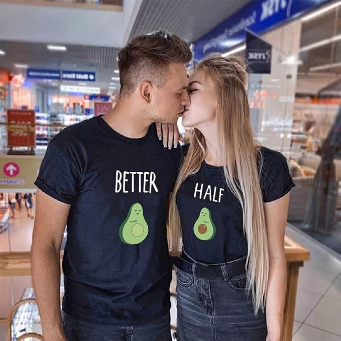 Better Half Avocado Matching Couple Shirts – Funny His and Hers T-Shirt Set