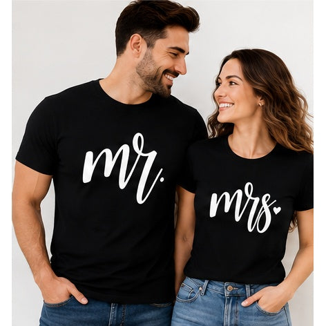 Mr & Mrs Matching Couple Shirts – Husband and Wife T-Shirt Set