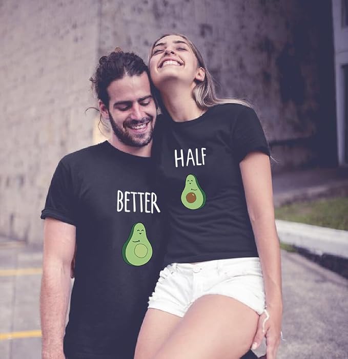 Better Half Avocado Matching Couple Shirts – Funny His and Hers T-Shirt Set