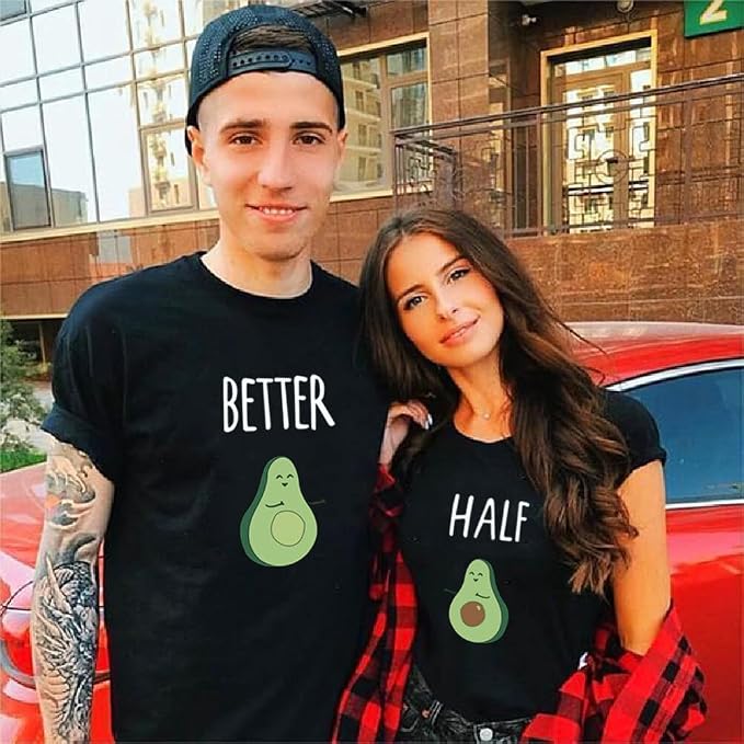 Better Half Avocado Matching Couple Shirts – Funny His and Hers T-Shirt Set