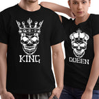Skeleton King & Queen Matching Couple Shirts – His and Hers T-Shirt Set