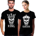 Skeleton King & Queen Matching Couple Shirts – His and Hers T-Shirt Set