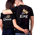 King & Queen Matching Couple Shirts – His Queen & Her King T-Shirt Set