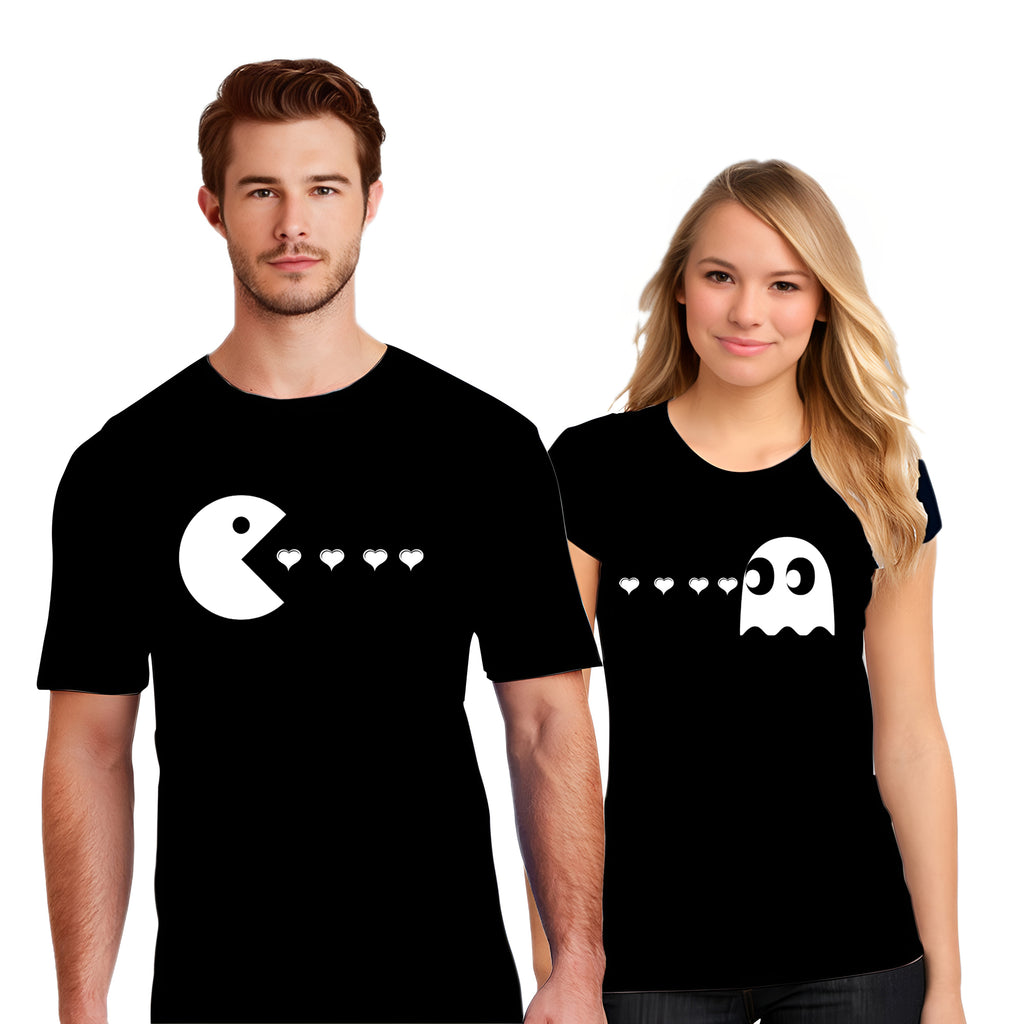 Retro Arcade Matching Couple Shirts – His and Hers Love T-Shirt Set