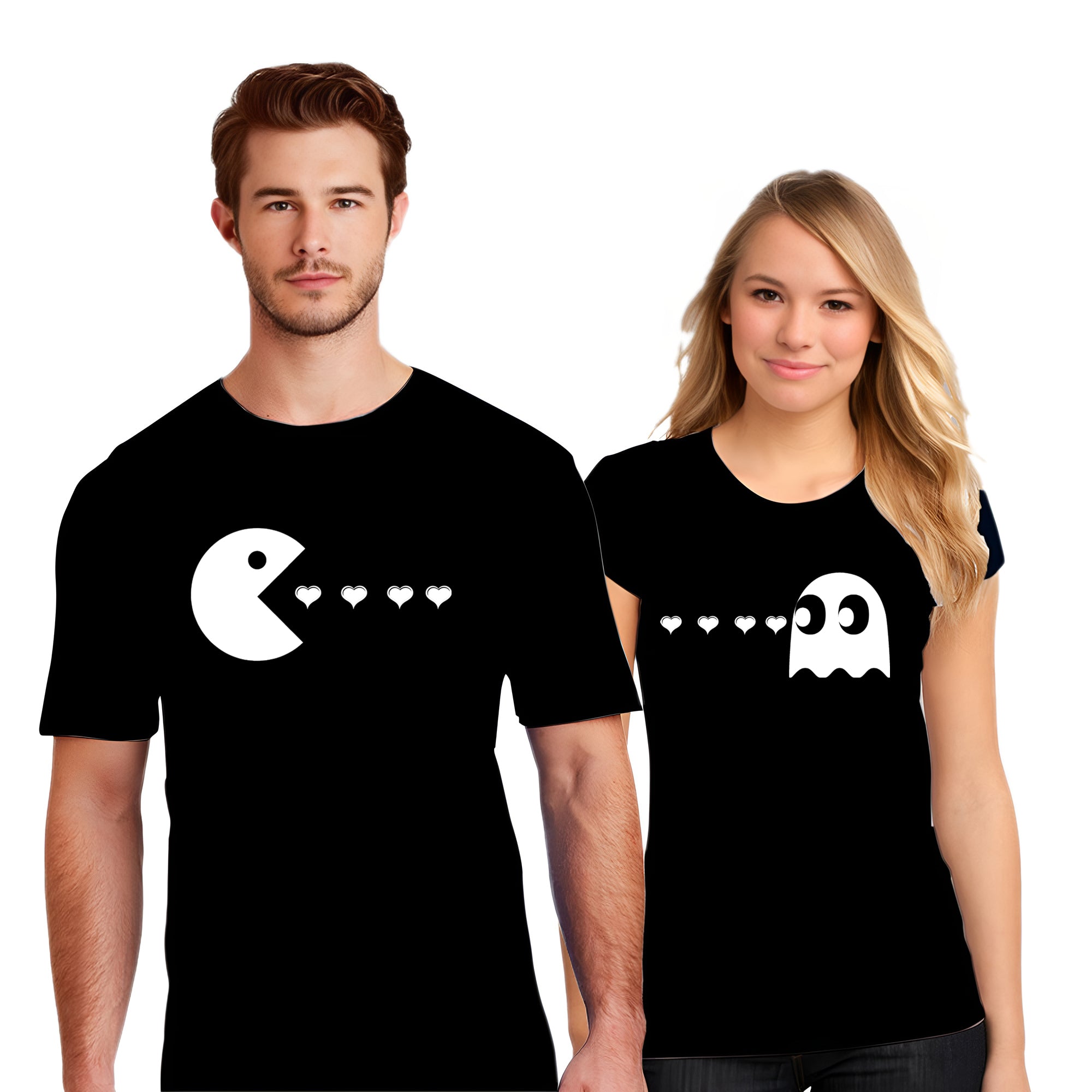 Retro Arcade Matching Couple Shirts – His and Hers Love T-Shirt Set