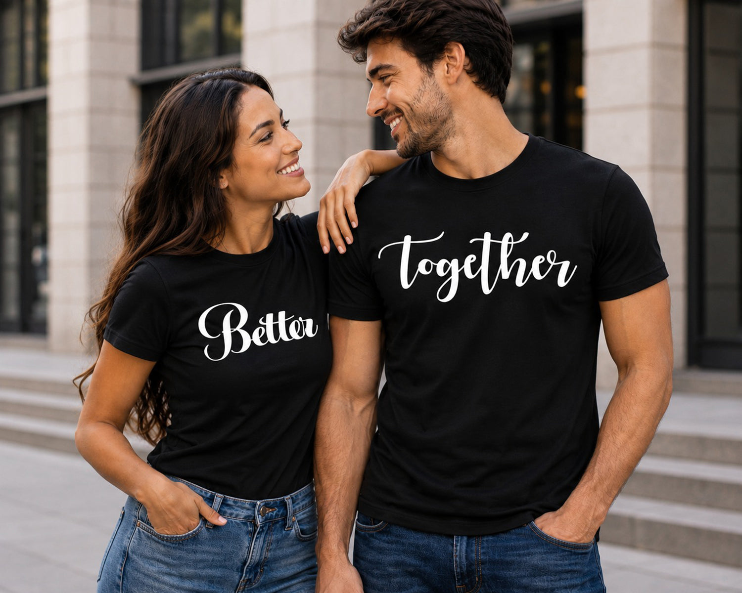 Better Together Matching Couple Shirts – His and Hers T-Shirts for Couples