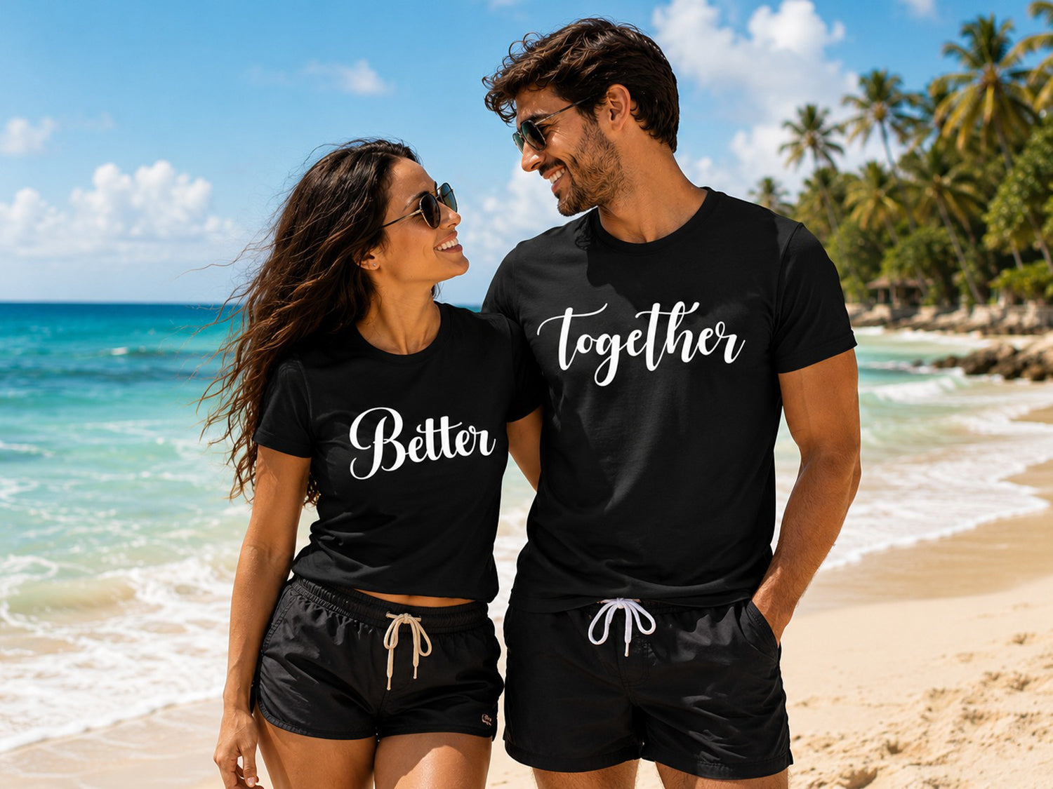Better Together Matching Couple Shirts – His and Hers T-Shirts for Couples
