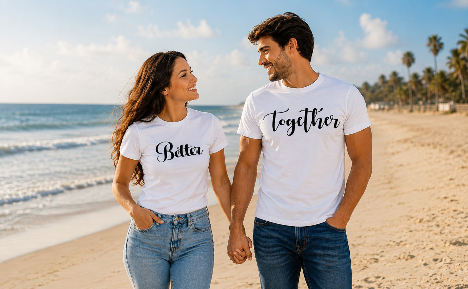 Better Together Matching Couple Shirts – His and Hers T-Shirts for Couples