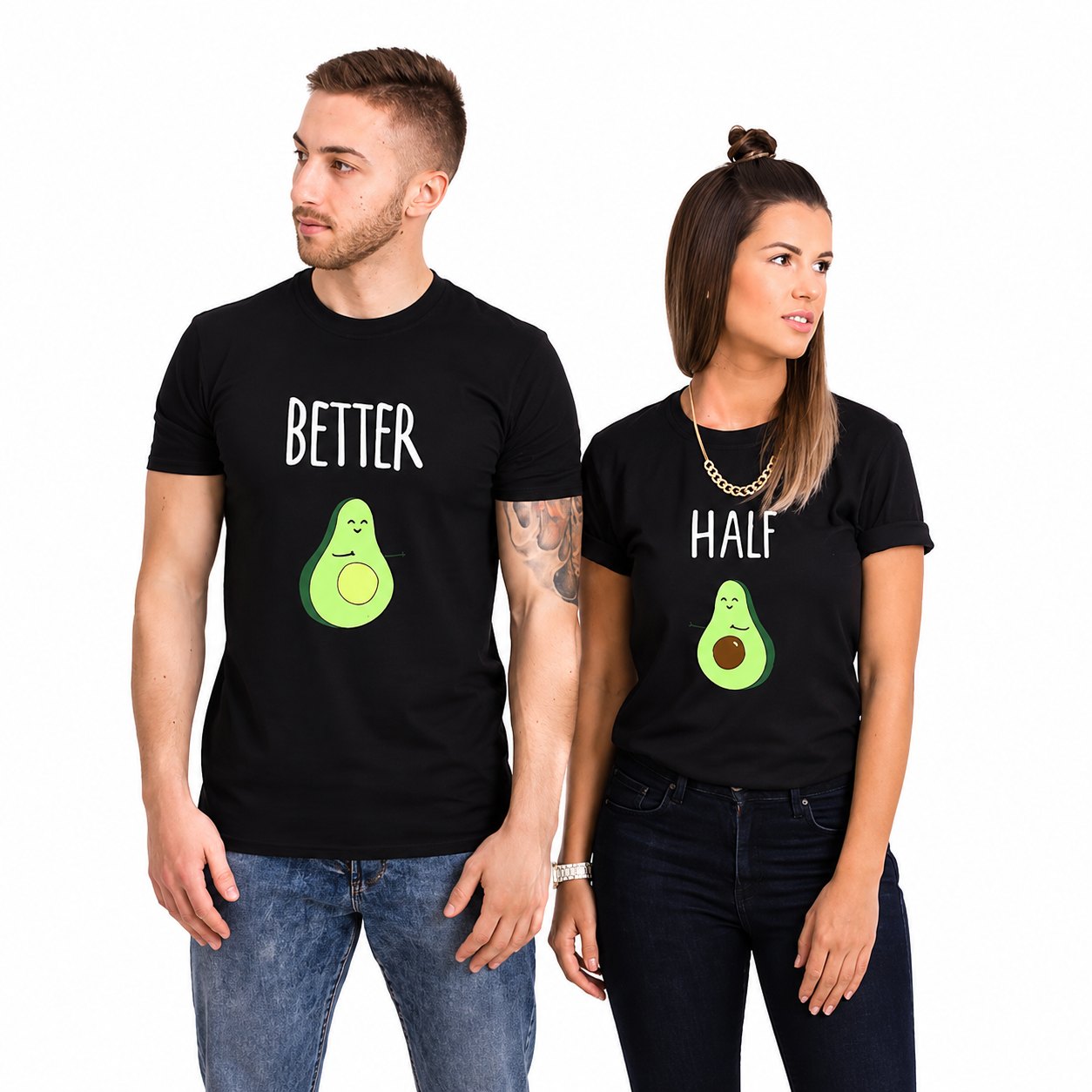 Better Half Avocado Matching Couple Shirts – Funny His and Hers T-Shirt Set