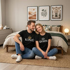 King & Queen Matching Couple Shirts – His and Hers Royal T-Shirt Set