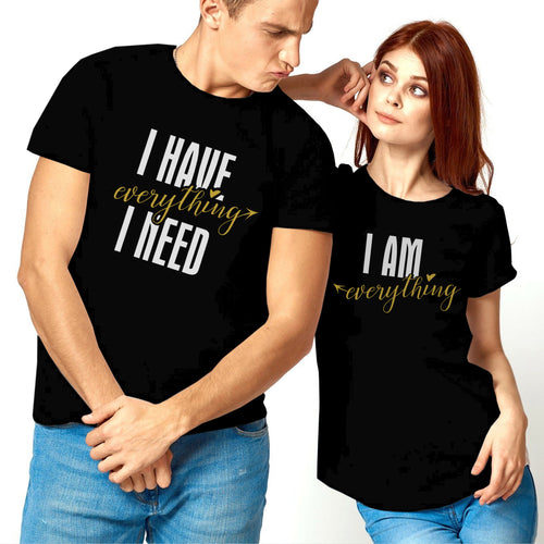 Everything I Need Matching Couple Shirts – I Am Everything His & Hers T-Shirt Set