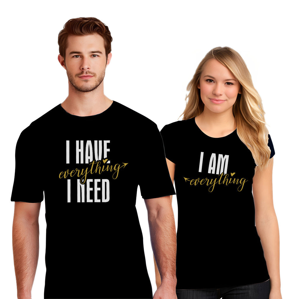 Everything I Need Matching Couple Shirts – I Am Everything His & Hers T-Shirt Set