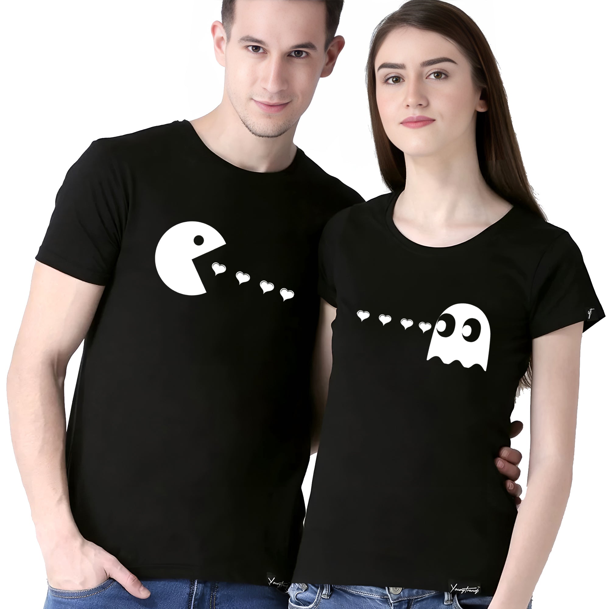 Retro Arcade Matching Couple Shirts – His and Hers Love T-Shirt Set