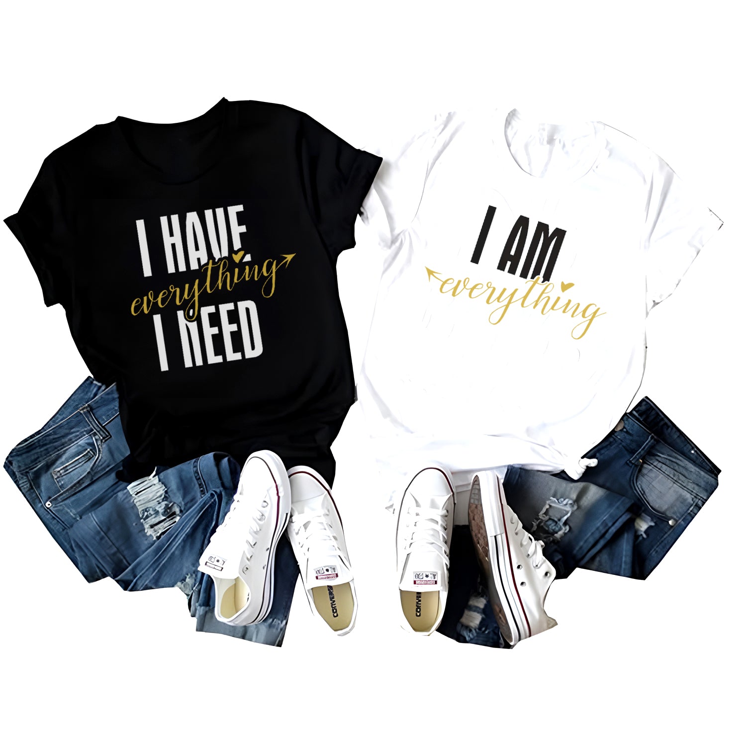 Everything I Need Matching Couple Shirts – I Am Everything His & Hers T-Shirt Set