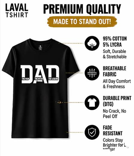 Dad The Man The Myth The Legend T-Shirt – Funny Gift for Dad