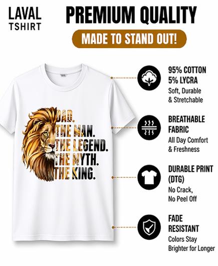 Dad Lion The Man The Myth The Legend T-Shirt – King Dad Shirt