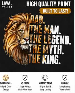 Dad Lion The Man The Myth The Legend T-Shirt – King Dad Shirt