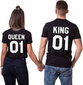 King 01 & Queen 01 Matching Couple Shirts – His and Hers T-Shirt Set