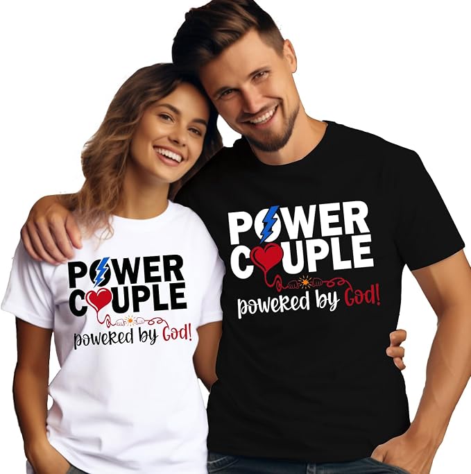 Power Couple Matching Shirts – His and Hers Couple T-Shirt Set