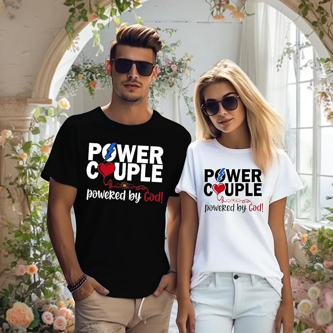 Power Couple Matching Shirts – His and Hers Couple T-Shirt Set
