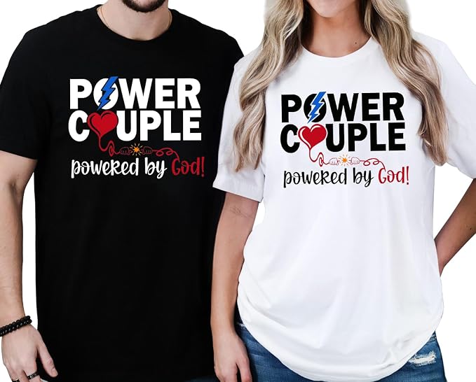 Power Couple Matching Shirts – His and Hers Couple T-Shirt Set