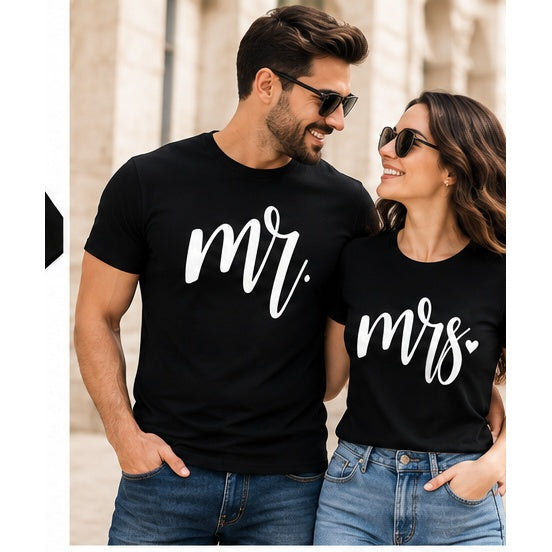 Mr & Mrs Matching Couple Shirts – Husband and Wife T-Shirt Set