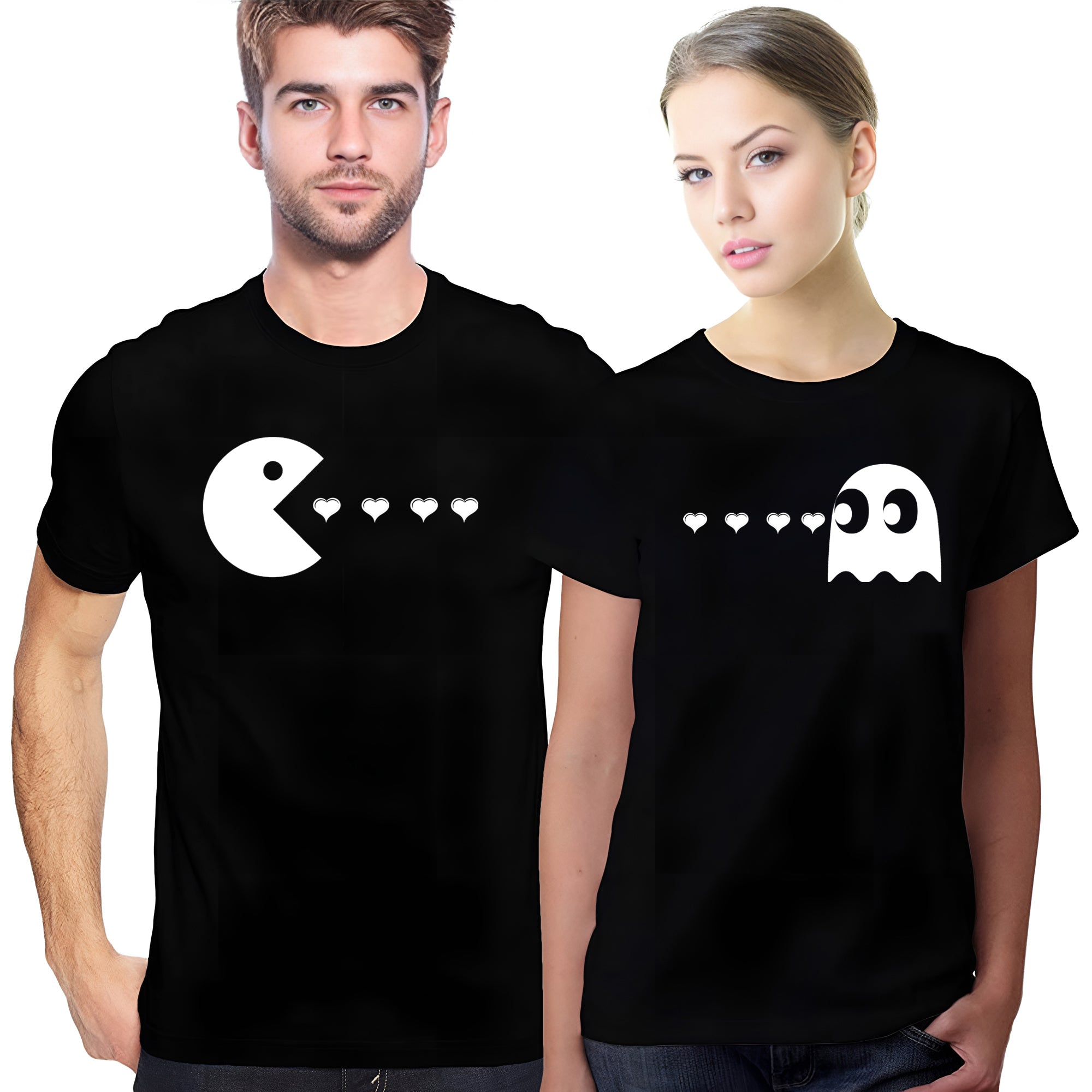 Retro Arcade Matching Couple Shirts – His and Hers Love T-Shirt Set