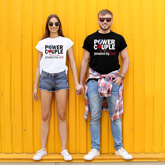 Power Couple Matching Shirts – His and Hers Couple T-Shirt Set